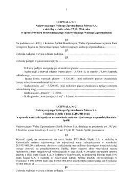 1 UCHWAŁA Nr 1 Nadzwyczajnego Walnego
