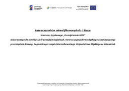 Lista uczestnik&oacute;w zakwalifikowanych do II Etapu