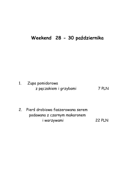 Weekend 28 - 30 października