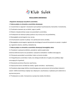 regulamin zimowiska