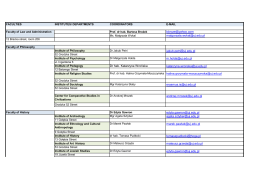 Departmental Erasmus+ Coordinators