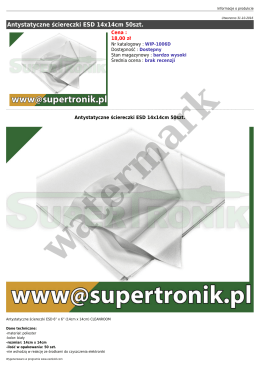 Antystatyczne ściereczki ESD 14x14cm 50szt.