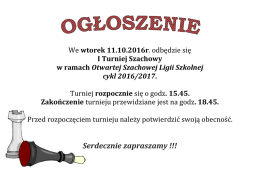 Turniej szachowy.