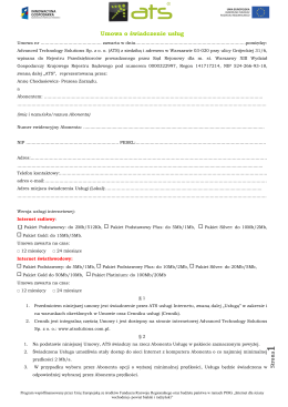 Strona Umowa o świadczenie usług