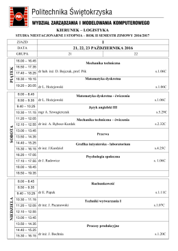 KIERUNEK – ZARZĄDZANIE I INŻYNIERIA PRODUKCJI