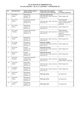 Kalendarz polowań zbiorowych 2016/2017