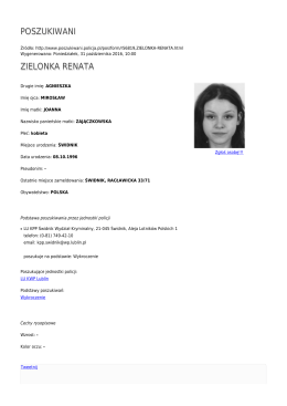 Generuj PDF - Poszukiwani