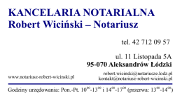pobierz wizytówkę - Kancelaria Notarialna