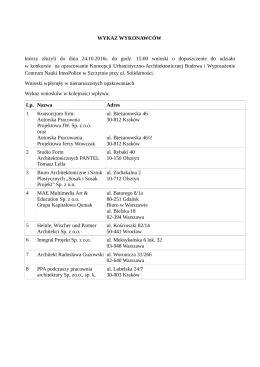 Wykaz wniosków dopuszczonych do udziału
