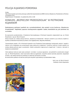 &bdquo;bezpieczny przedszkolak&rdquo; w piotrkowie kujawskim