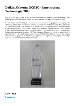Daikin Altherma ECH2O - Innowacyjna