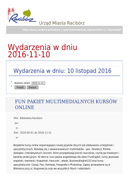 Wydarzenia w dniu 2016-11-10