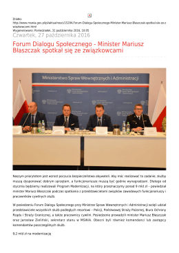 Forum Dialogu Społecznego - Minister Mariusz Błaszczak spotkał