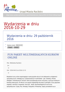 Wydarzenia w dniu 2016-10-29