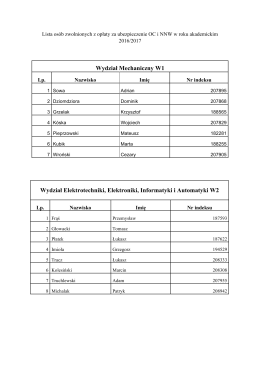 Lista osób zwolnionych z opłaty za ubezpieczenie