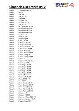 Channels List France IPTV - IPTV