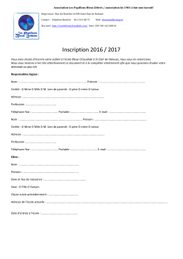 Inscription 2016 2019 - Ecole Bleue Chrysalide by Les Papillons