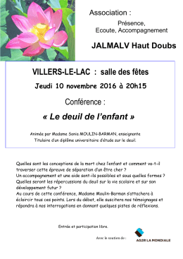 Le deuil de l`enfant - JALMALV - Haut