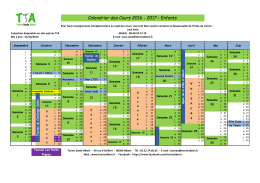 Calendrier des Cours 2016 - 2017 : Enfants