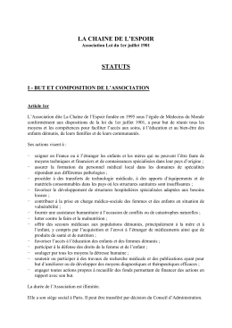 statuts - La Cha&icirc;ne de l`Espoir