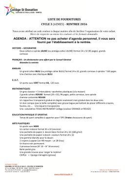 LISTE DE FOURNITURES CYCLE 3 (6EMES - St F&eacute;lix