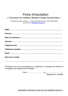 Fiche d`inscription