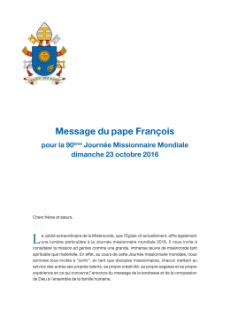 Message du pape Fran&ccedil;ois