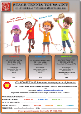 stage toussaint 2016 - Entente-Sportive