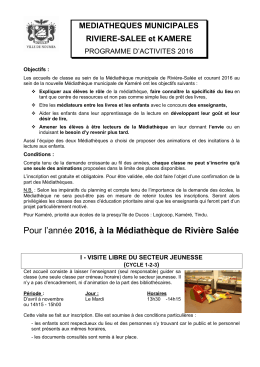 Programme M&eacute;diath&egrave;que RS + Kam&eacute;r&eacute;
