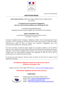 invitation presse - Les services de l`État en région