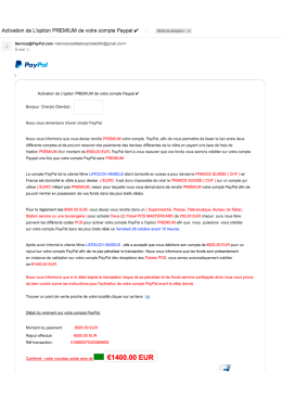 Page 1 Activation de L`option PREMIUM de votre compte Paypal v