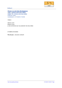 Forum: Le coin des d&eacute;veloppeurs