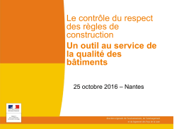 Le contr&ocirc;le du respect des r&egrave;gles de construction Un