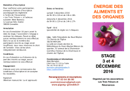 énergie des aliments et des organes
