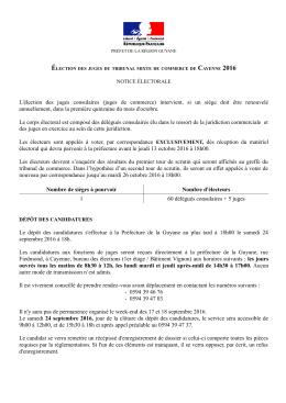 Notice électorale 2016 - Préfecture de la Guyane