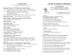 Feuille de Semaine - Paroisse Saint Augustin en Beaujolais
