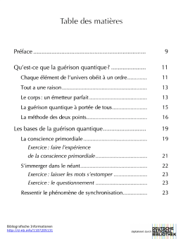 Table des matières