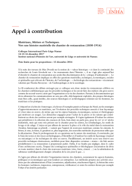 Télécharger l`appel à contribution du colloque