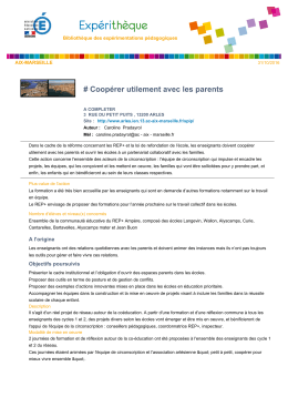 # Coop&eacute;rer utilement avec les parents