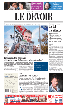 La une du jour