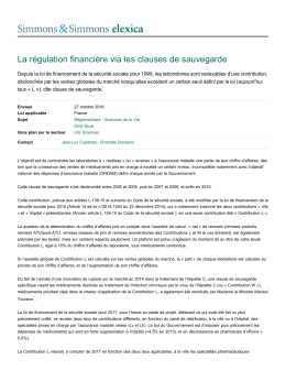 La régulation financière via les clauses de sauvegarde