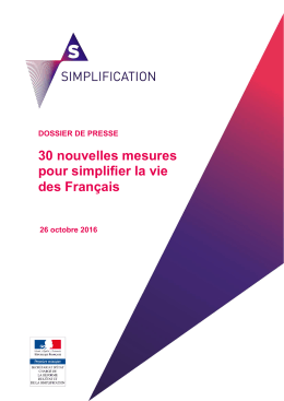 30 nouvelles mesures pour simplifier la vie des