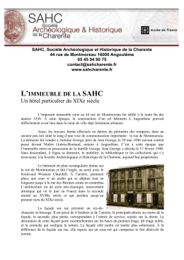 L`IMMEUBLE DE LA SAHC