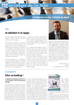 Cahier de la Fédé - Fédération Française des Échecs