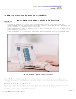Le Big Data entre dans le monde de la fiscalité Le Big