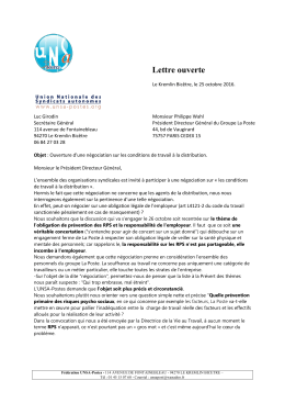 Lettre ouverte - UNSA