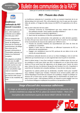 Stage d`accueil des nouveaux adhérents PCF : l`heure des choix