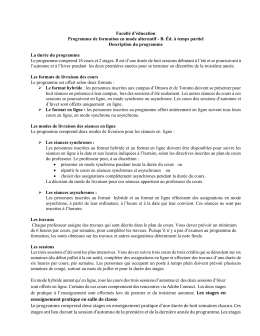 Description - Programme de formation en mode alternatif