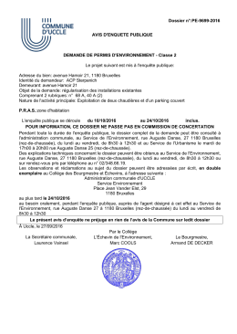 AVIS D`ENQUETE PUBLIQUE Dossier n