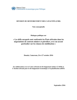 Note conceptuelle - United Nations Economic Commission for Africa